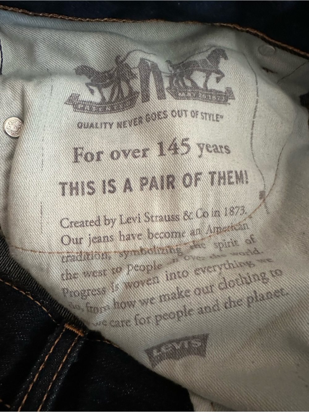 Levi’s 505 Regular Fit Dark Wash Jeans Men’s 36x29 Straight Leg 100% Cotton - Picture 8 of 10